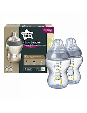 Tommee Tippee Closer to Nature cumisüveg 2x260 ml Ollie bagoly