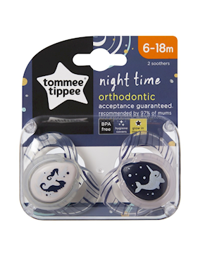 Tommee Tippee Night játszócumi 6-18 hó 2 db