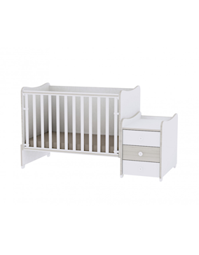 Lorelli Maxi Plus kombi ágy 70x160 - White & Light Oak / Fehér & Világos Tölgy