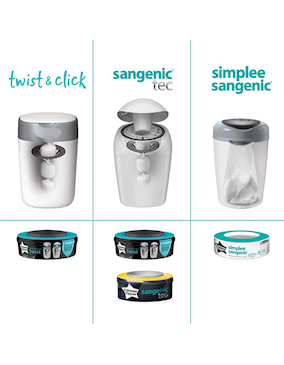 Tommee Tippee Sangenic Twist and Click és SG TEC pelenkatároló utántöltő kazetta citrus 1db